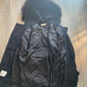 Michael Kors Elegant Black Wool Coat